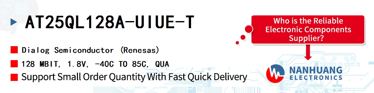 AT25QL128A-UIUE-T Dialog 128 MBIT, 1.8V, -40C TO 85C, QUA