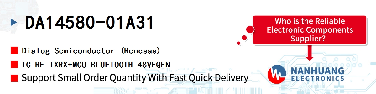 DA14580-01A31 Dialog IC RF TXRX+MCU BLUETOOTH 48VFQFN