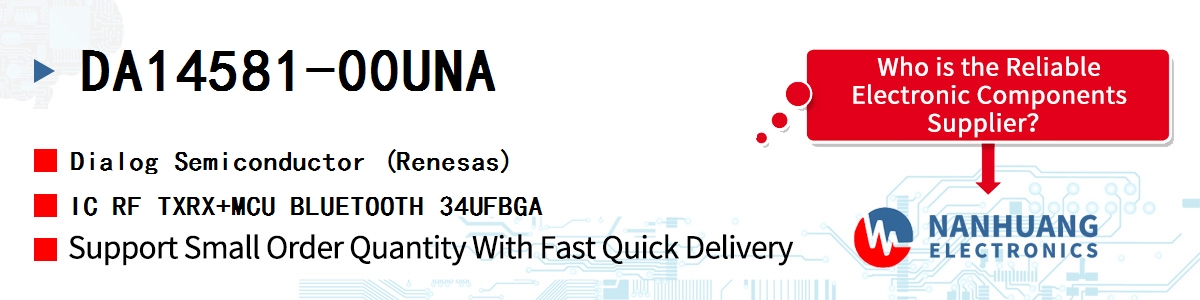 DA14581-00UNA Dialog IC RF TXRX+MCU BLUETOOTH 34UFBGA