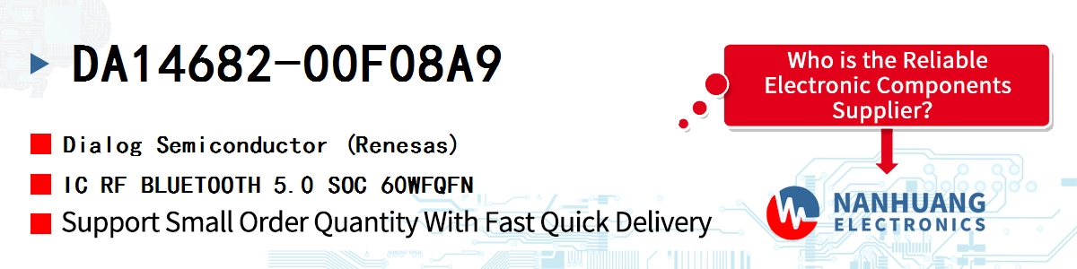 DA14682-00F08A9 Dialog IC RF BLUETOOTH 5.0 SOC 60WFQFN