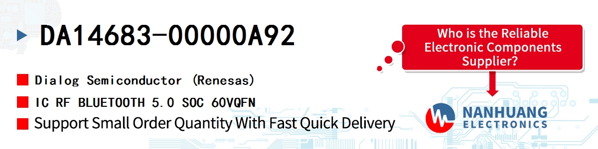 DA14683-00000A92 Dialog IC RF BLUETOOTH 5.0 SOC 60VQFN