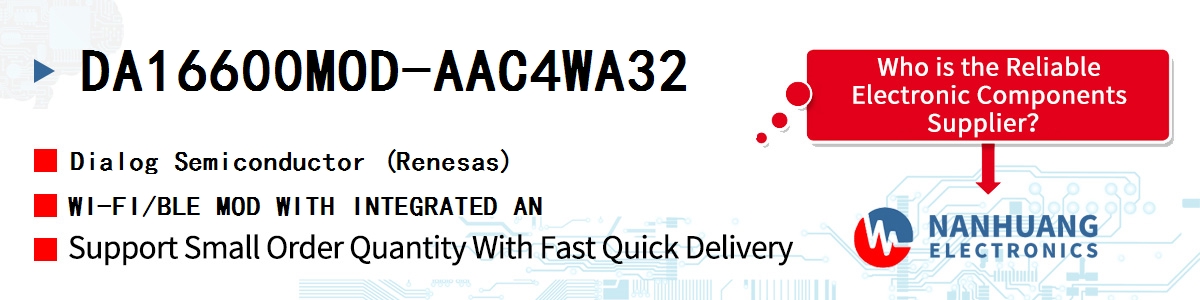 DA16600MOD-AAC4WA32 Dialog WI-FI/BLE MOD WITH INTEGRATED AN