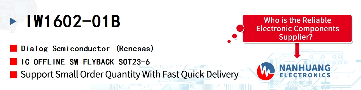IW1602-01B Dialog IC OFFLINE SW FLYBACK SOT23-6