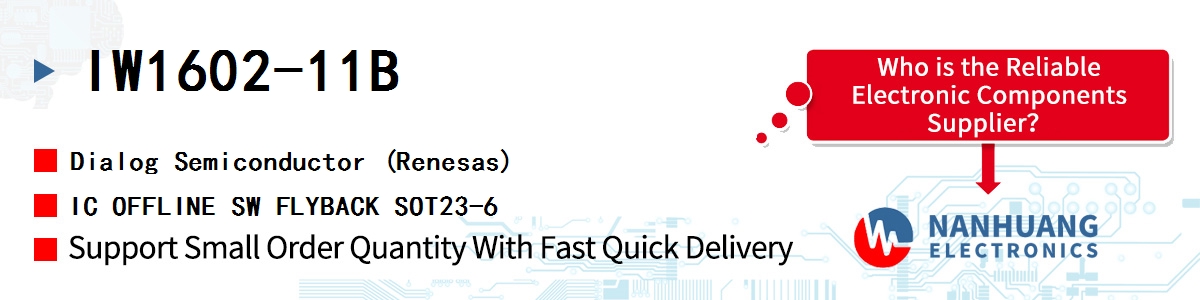IW1602-11B Dialog IC OFFLINE SW FLYBACK SOT23-6