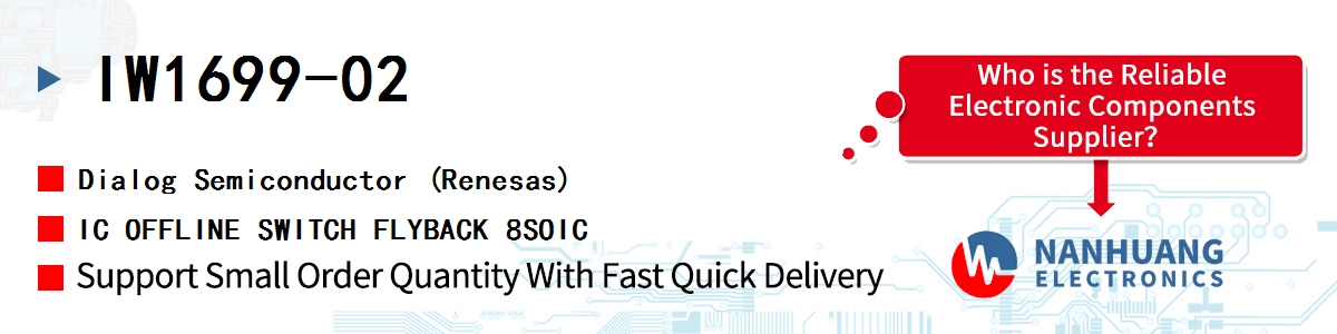 IW1699-02 Dialog IC OFFLINE SWITCH FLYBACK 8SOIC