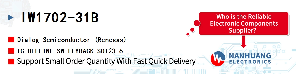 IW1702-31B Dialog IC OFFLINE SW FLYBACK SOT23-6
