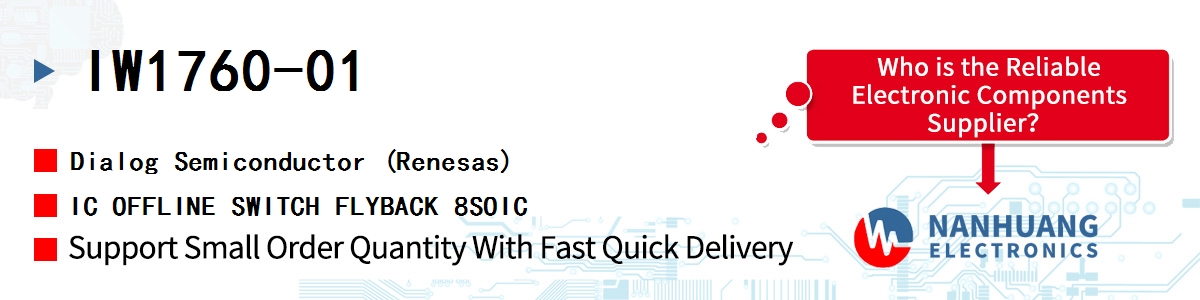 IW1760-01 Dialog IC OFFLINE SWITCH FLYBACK 8SOIC