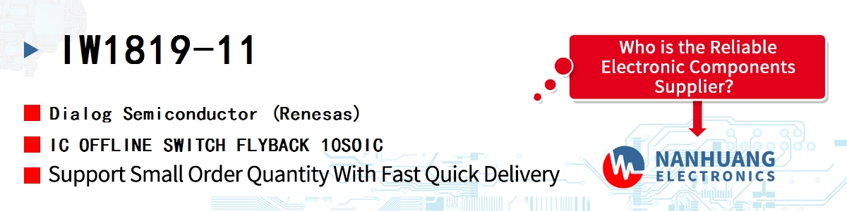 IW1819-11 Dialog IC OFFLINE SWITCH FLYBACK 10SOIC