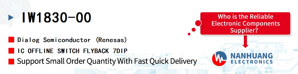 IW1830-00 Dialog IC OFFLINE SWITCH FLYBACK 7DIP