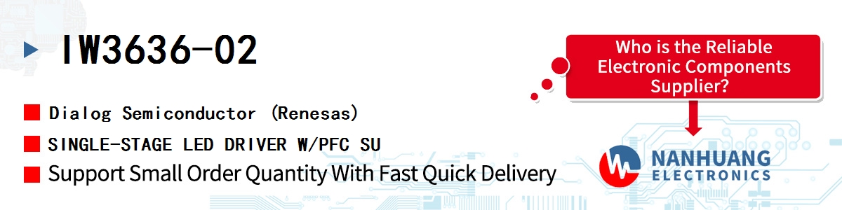 IW3636-02 Dialog SINGLE-STAGE LED DRIVER W/PFC SU