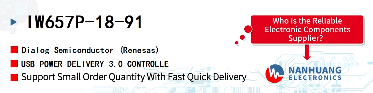 IW657P-18-91 Dialog USB POWER DELIVERY 3.0 CONTROLLE