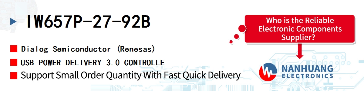 IW657P-27-92B Dialog USB POWER DELIVERY 3.0 CONTROLLE