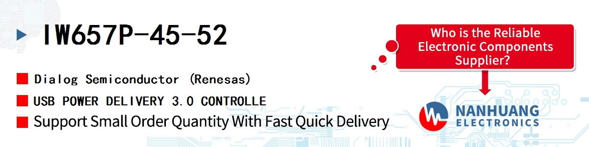 IW657P-45-52 Dialog USB POWER DELIVERY 3.0 CONTROLLE