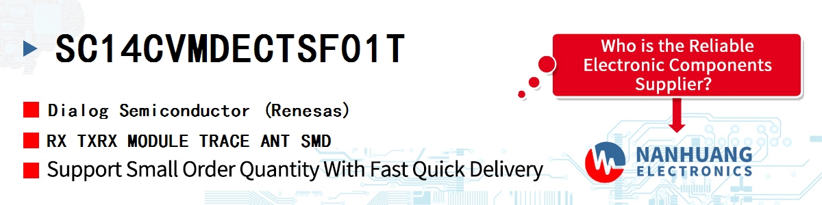 SC14CVMDECTSF01T Dialog RX TXRX MODULE TRACE ANT SMD