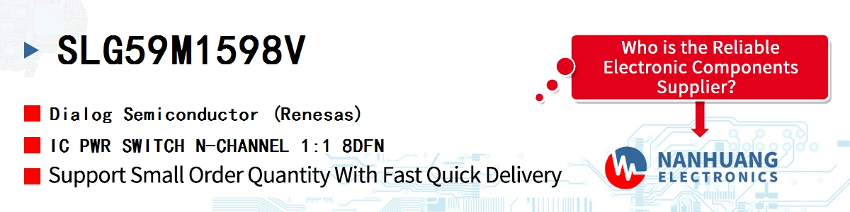 SLG59M1598V Dialog IC PWR SWITCH N-CHANNEL 1:1 8DFN